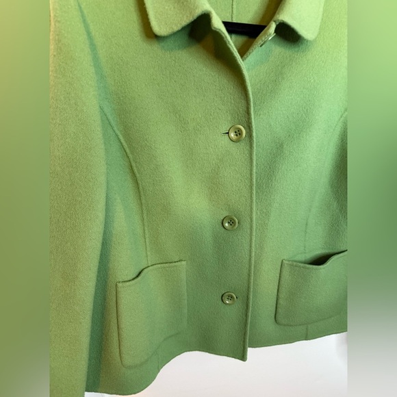 Talbots Green Felt Double Wool Pea Coat - Picture 5 of 5